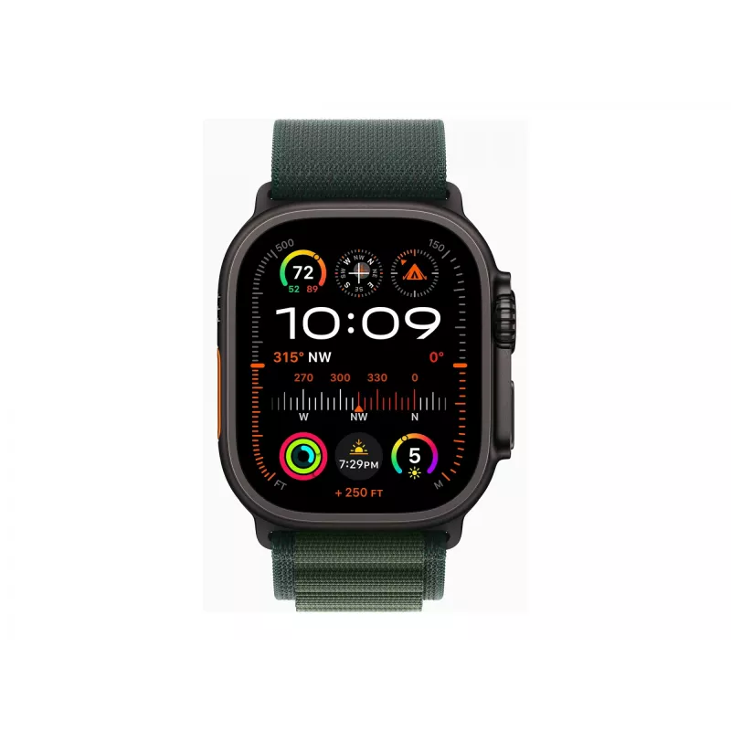 APPLE Watch Ultra 2 GPS + Cellular 49mm carcasa de titanio negro con correa Alpine Loop verde oscuro - Large