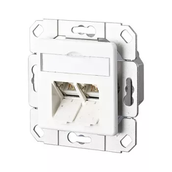 Metz Connect 130C381102-I E-DAT C6A Toma empotrable de 2 puertos, blanco puro