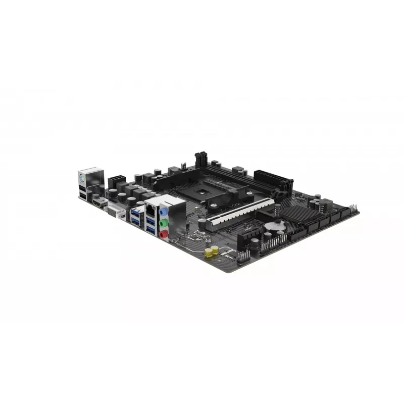 Placa base Micro-ATX Sapphire A520M-E para socket AM4, chipset AMD A520, 2x DDR4 DIMM, máx. 64 GB, PCIe 3.0 x16/x1, SATA III, Gigabit LAN