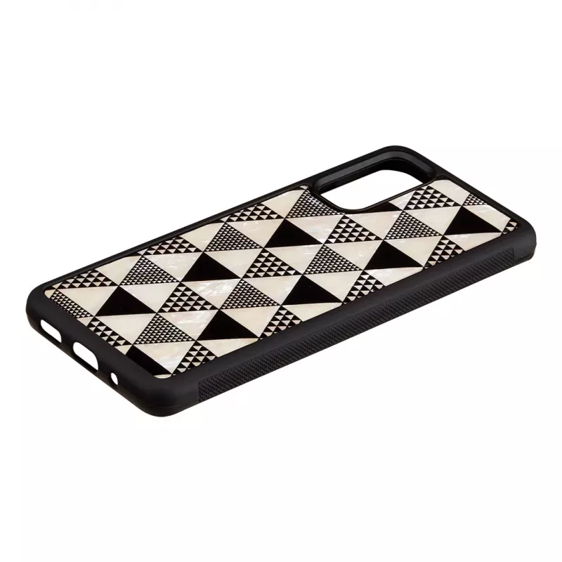 Funda protectora iKins para Samsung Galaxy S20 – textura de pirámides, negra
