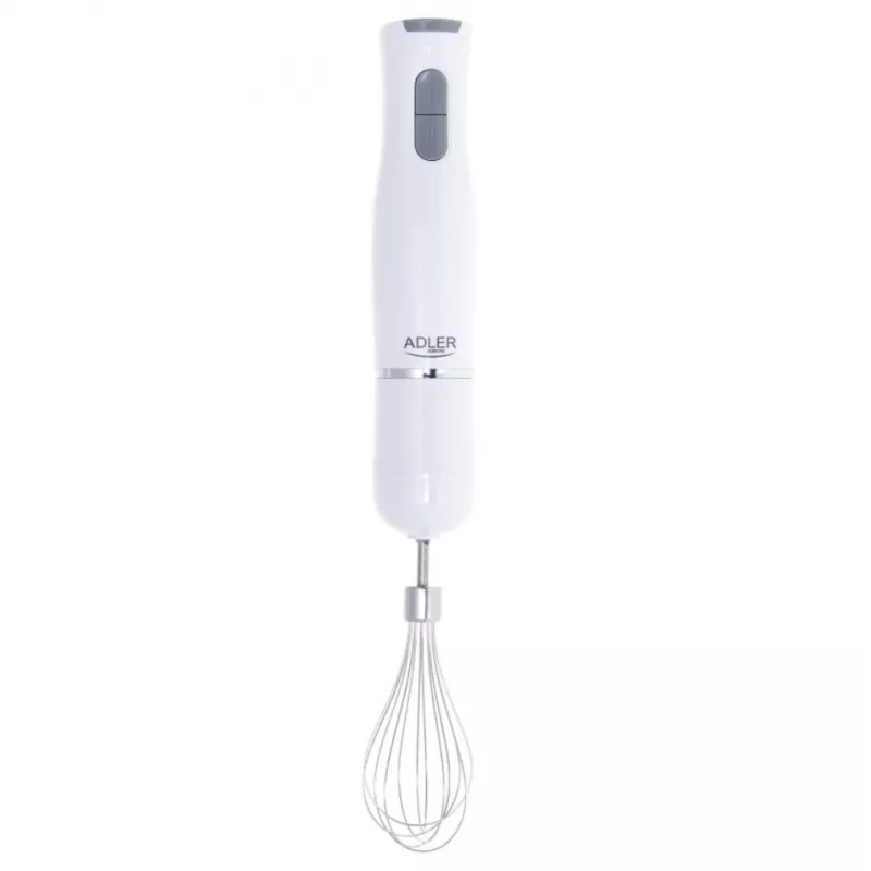 Adler AD 4620 set de batidora de mano, 800 W, 2 velocidades, picadora de 450 ml, vaso de 750 ml, varillas, blanco