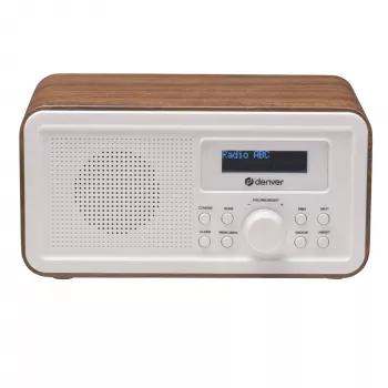 Radio DENVER DAB-30DW radio de sobremesa DAB/FM con acabado en madera oscura