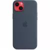 Funda de silicona con MagSafe para Apple iPhone 14 Plus Azul tormenta