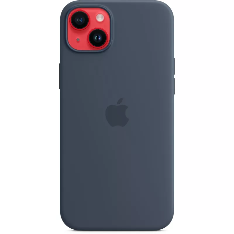 Funda de silicona con MagSafe para Apple iPhone 14 Plus Azul tormenta