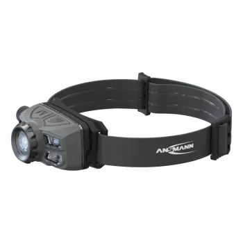 Ansmann HD450FRS negra, linterna frontal LED con banda gris