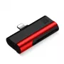 Lector de tarjetas SD/microSD USAMS US-SJ430 con conector Lightning, Rojo