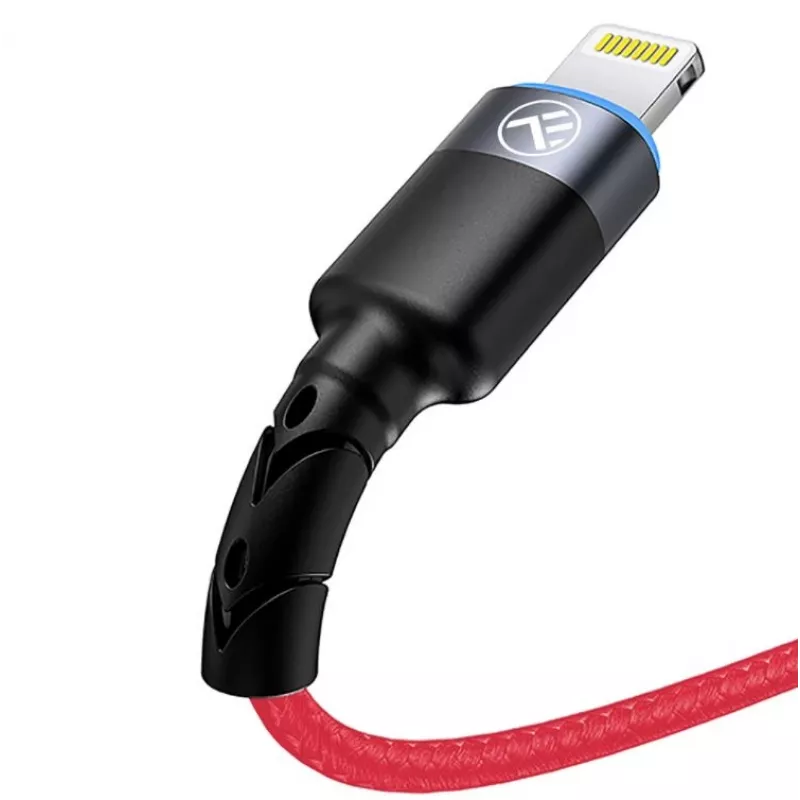 Cable de datos USB a Lightning Tellur, 3A, 1,2 m, indicador LED, rojo