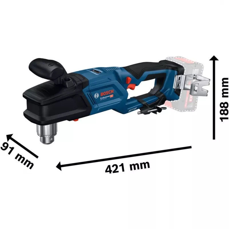 Taladro angular a batería GRD 18V-127 Professional solo, 18 voltios (azul/negro, sin batería ni cargador)