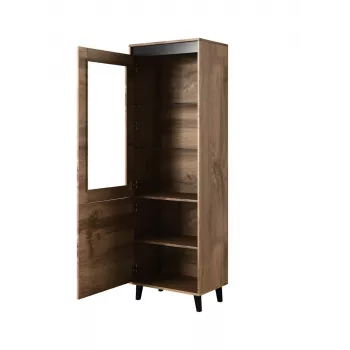 Armario bajo cama meble NORD 60×38×182,5 cm roble Wotan/antracita, independiente