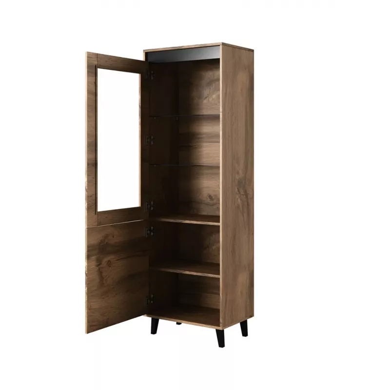 Armario bajo cama meble NORD 60×38×182,5 cm roble Wotan/antracita, independiente