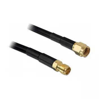 Cable coaxial DeLOCK 5 m RP-SMA CFD200 Negro