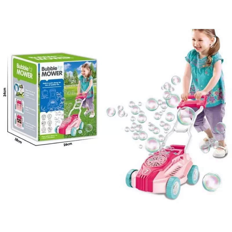 Cortacésped de juguete Madej Bubbles 012717 rosa — cortacésped de juego con función de pompas de jabón para niños