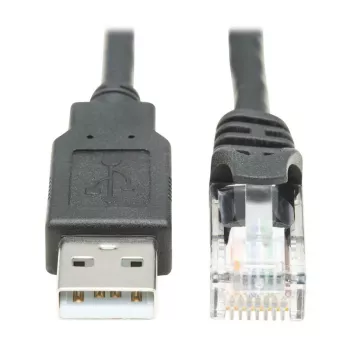 EATON TRIPPLITE cable de consola USB-A a RJ45 Rollover M/M - compatible con Cisco 250 Kbit/s 1,83 m Negro (U009-006-RJ45-X)