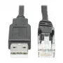 EATON TRIPPLITE cable de consola USB-A a RJ45 Rollover M/M - compatible con Cisco 250 Kbit/s 1,83 m Negro (U009-006-RJ45-X)
