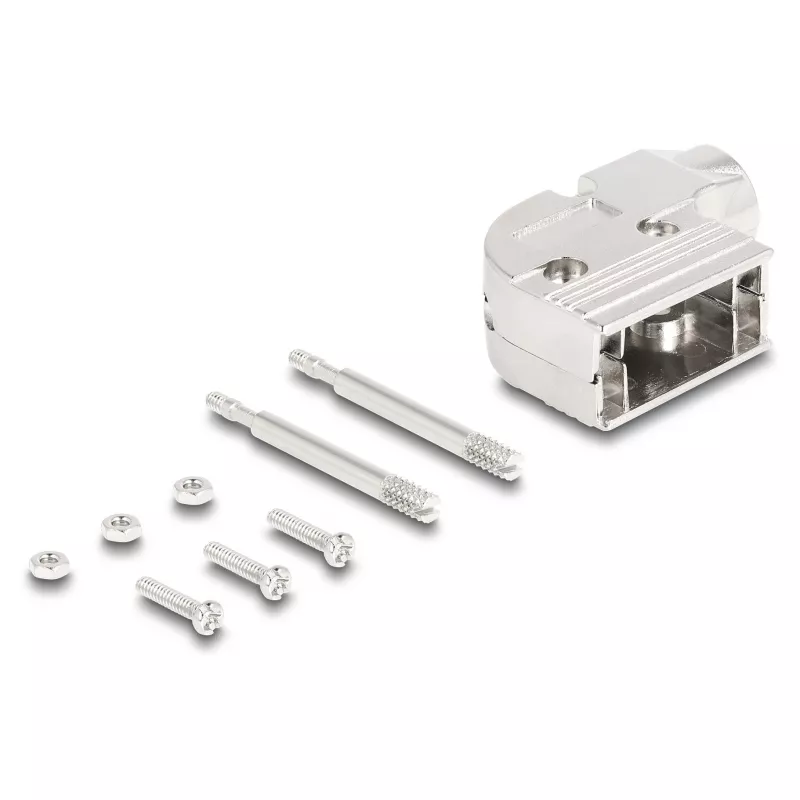 DeLOCK 67023 carcasa D-Sub para conector macho / hembra de 9 pines, acodada 90°, aleación de zinc