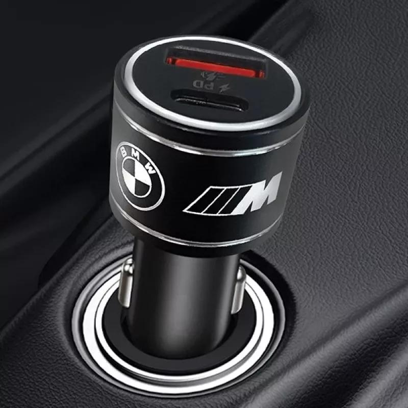 Cargador de coche 20W PD-QC 3.0 carga rápida negro