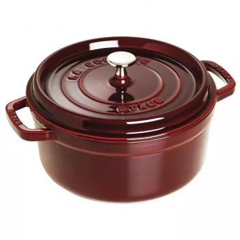 Olla redonda de hierro fundido Staub 3,8 L rojo granate – capacidad 3,8 L, interior esmaltado