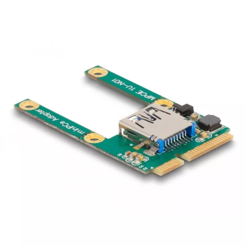 DeLOCK Mini PCIe E/S 1 x conector hembra USB 2.0 Type-A Full-Size Half-Size