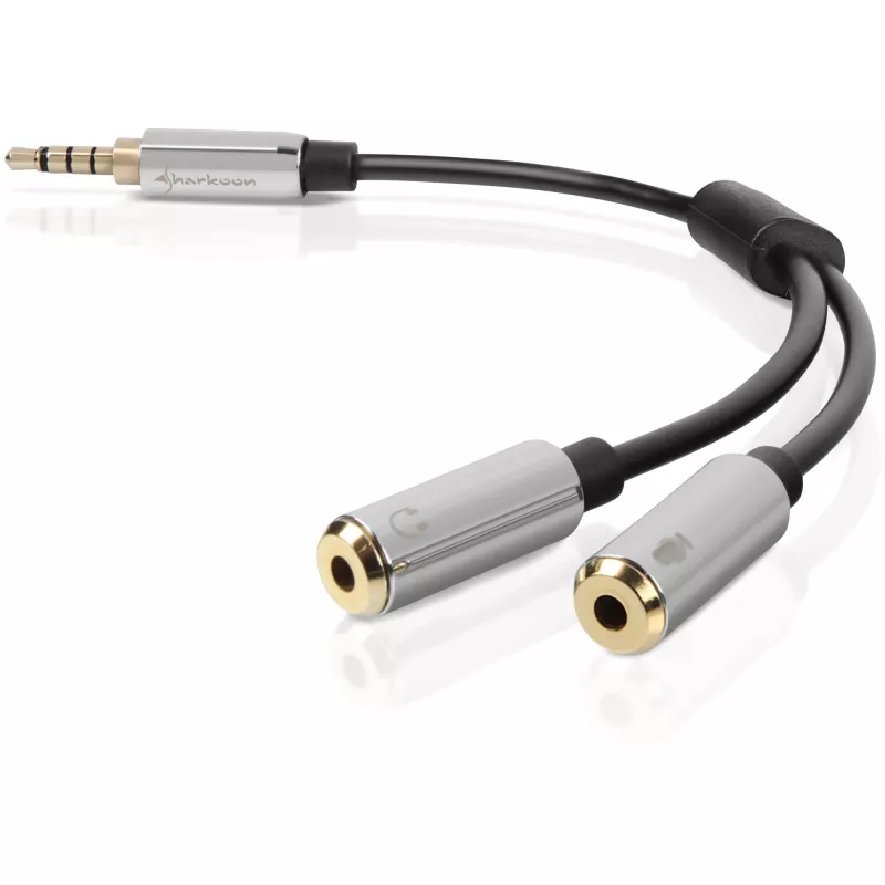 Sharkoon PMP35 - Adaptador de audio - Conector mini de 4 polos (macho)