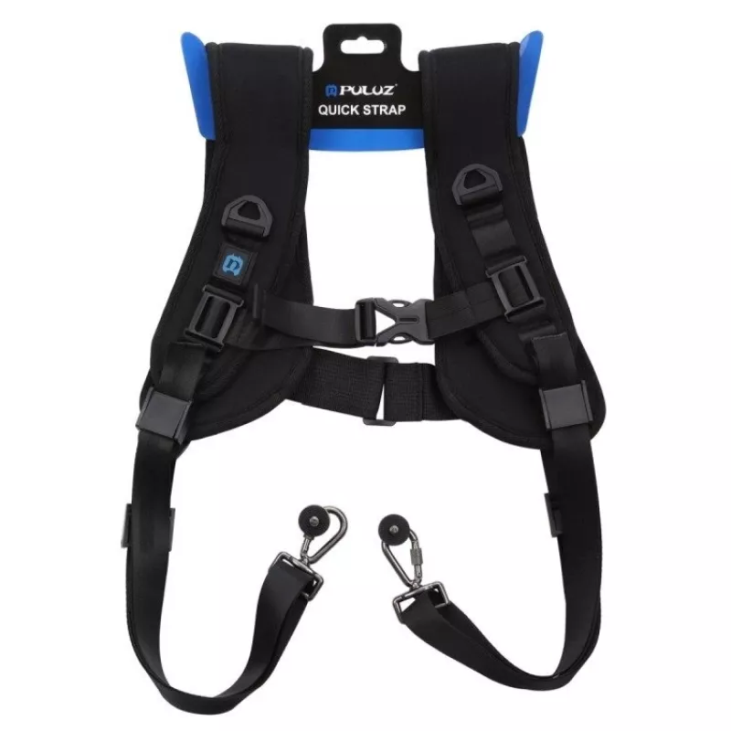 Correa de doble hombro Puluz PU6002 correas ajustables para cámaras, soporte portátil de pecho y espalda