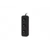 Regleta de enchufes 1,5 m, negra, 3 enchufes, cable de cobre macizo