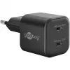 Cargador de pared GOOBAY 75333 — cargador universal AC-USB-C para interiores, 2x USB-C, 35 W, negro