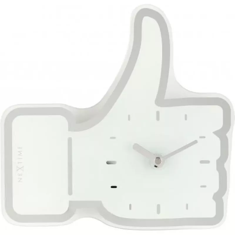 Reloj NeXtime 5185wi Mini Thumbs Up, 20,5x21 cm, pared, blanco/plata