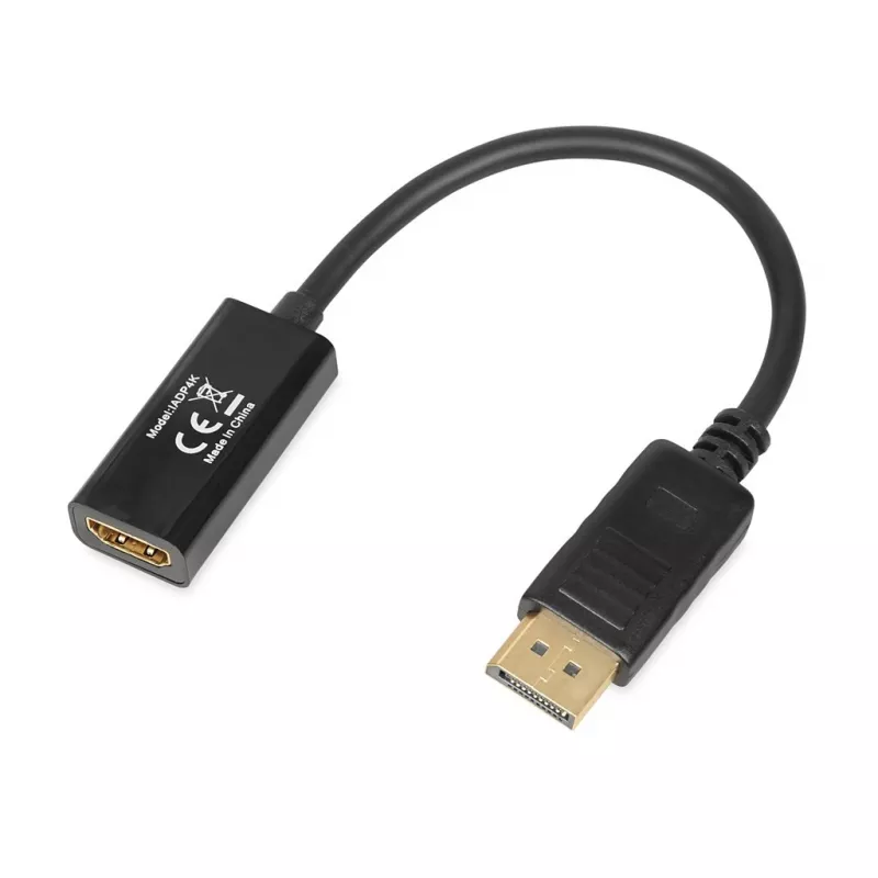 Adaptador de cable DisplayPort a HDMI IBOX iadp4k — DisplayPort (conector macho) a HDMI (conector hembra), conector recto, compatible con 4K, plateado