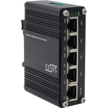 Switch Ethernet PoE Exsys EX-62020POE — Mini 5 puertos 5×10/100/1000Tx