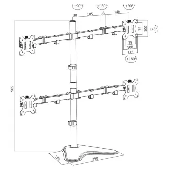 Soporte para monitor LogiLink BP0046 81,3 cm (32 pulgadas) sobremesa acero inoxidable
