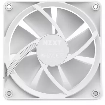 Ventilador de carcasa NZXT F120 RGB 120 mm blanco, 4 pines, 1800 rpm, 50,18 CFM, 18 LED