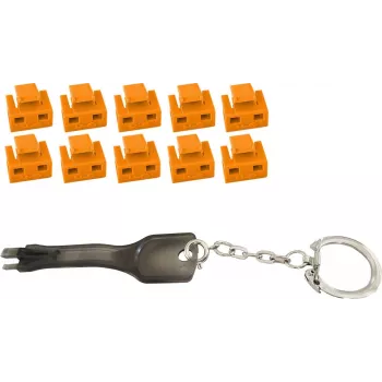 Bloqueador de puerto ShiverPeaks 08-01035 RJ-45 naranja llave de seguridad