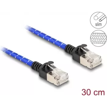 Cable de red DeLOCK RJ45 Cat.6A 0,3 m azul