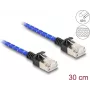 Cable de red DeLOCK RJ45 Cat.6A 0,3 m azul