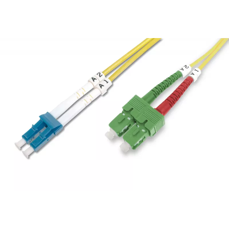 Cable de conexión de fibra óptica SC APC a LC PC Digitus DK-292SCA3LC-01 1m
