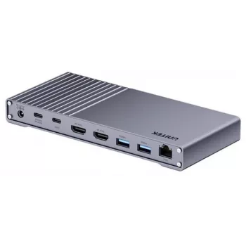 Docking station Unitek USB4 40Gb/s 14‑en‑1 — USB-C, 3× USB 10Gbps, 2× USB 5Gbps, 2× HDMI, RJ45, PD con fuente de alimentación de 120W