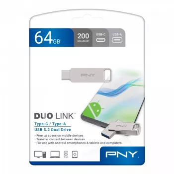 Memoria USB PNY 64 GB USB Type-A USB Type-C DUO LINK