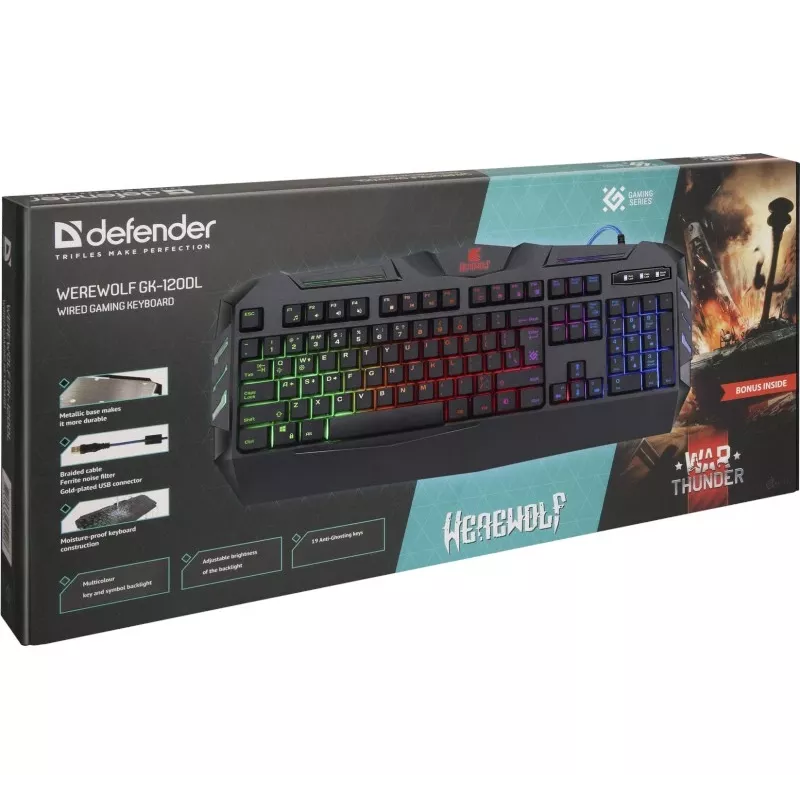 Teclado gaming Defender WEREWOLF GK-120DL