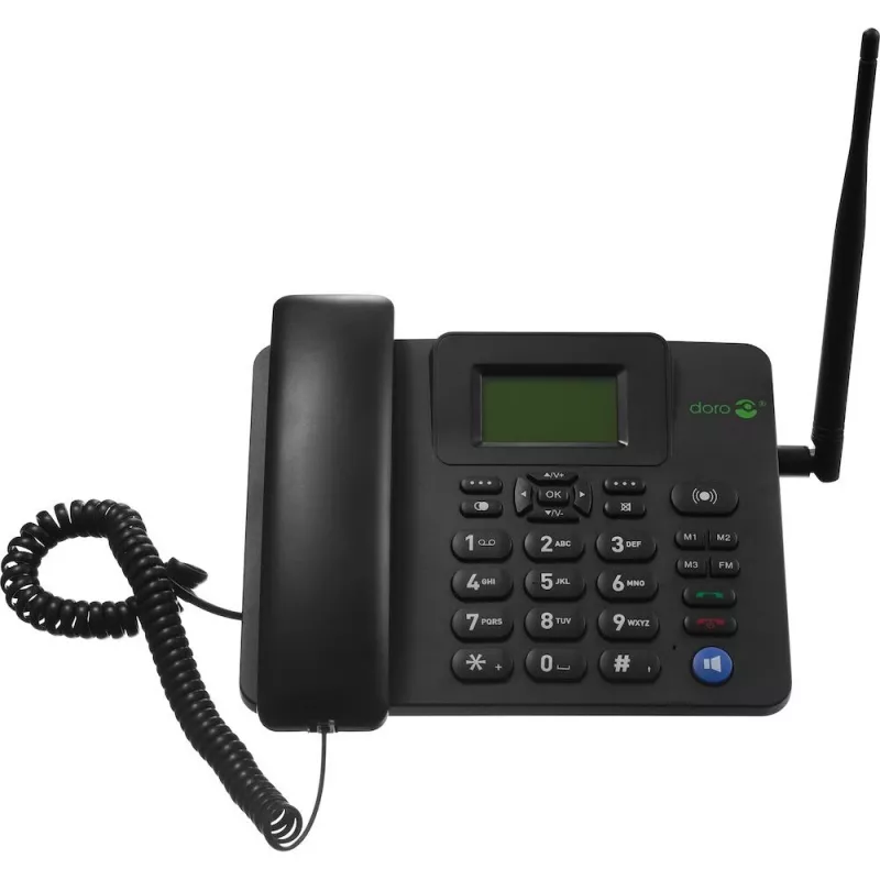 Teléfono IP Doro 4100H Negro Terminal inalámbrico LCD 128x64 500 entradas