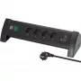 Regleta de enchufes Brennenstuhl ALU-Office-Line 4 tomas negro/blanco — Brennenstuhl ALU-Office-Line 4 tomas