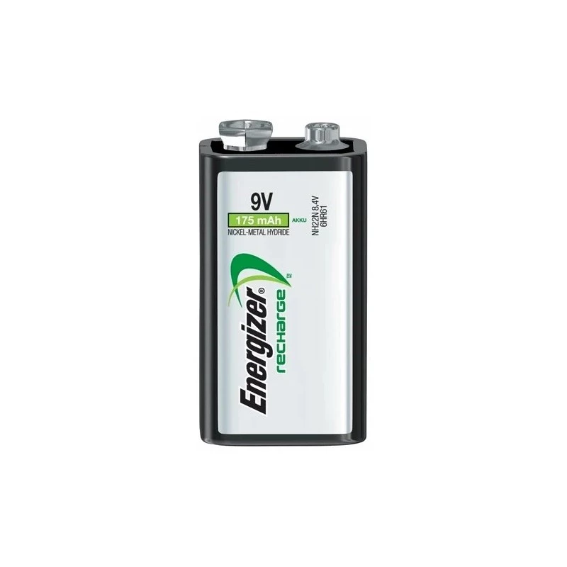 Pila recargable Energizer NiMH 9V PP3 175mAh, pack individual