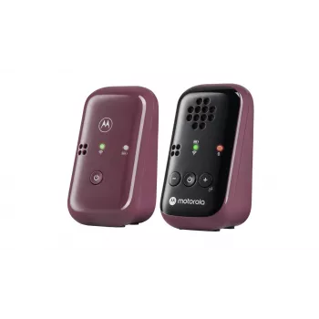 Motorola | Travel Audio Baby Monitor | PIP12 | Sonido HD cristalino; 10 horas de autonomía; El diseño portátil y magnético apaga los dispositivos automáticamente | Rojo burdeos