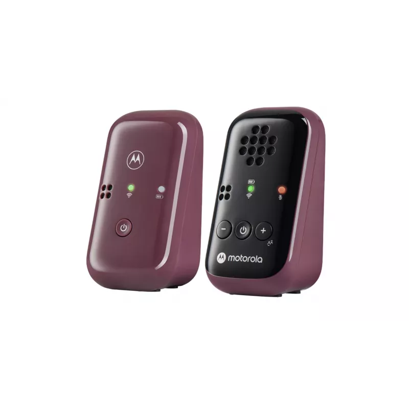 Motorola | Travel Audio Baby Monitor | PIP12 | Sonido HD cristalino; 10 horas de autonomía; El diseño portátil y magnético apaga los dispositivos automáticamente | Rojo burdeos