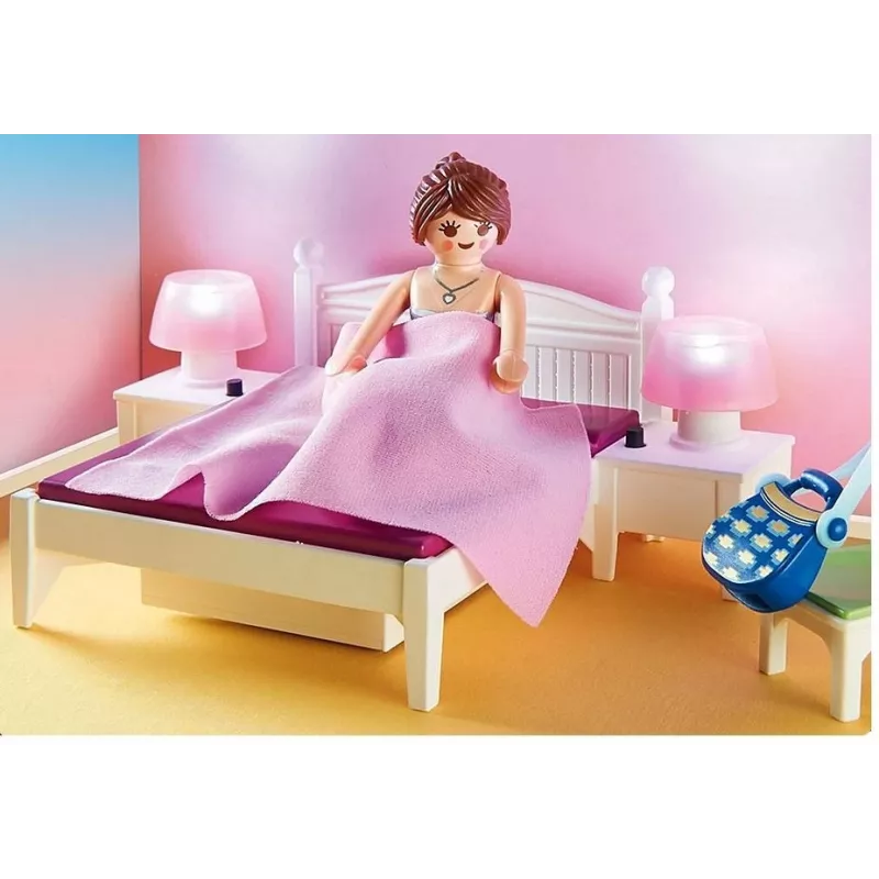 Casa de muñecas Playmobil set de juego con figuras – dormitorio con rincón de costura 70208