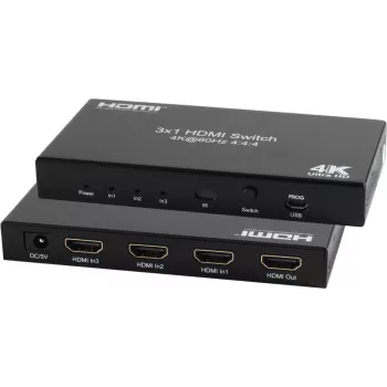 Switch HDMI ShiverPeaks 05-20001 — 3x IN 1x OUT, 4K 60Hz