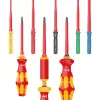 Kraftform Kompakt VDE 16 Universal 1 Tool Finder, 16 piezas, destornilladores rojo/amarillo, incl. empuñadura de vaso, comprobador de tensión, hojas intercambiables VDE