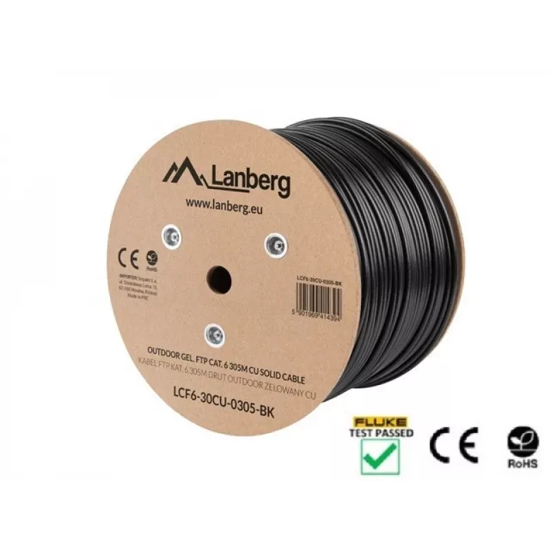 Cable de red Lanberg LCF6-30CU-0305-BK RJ45 Cat6 305 m negro