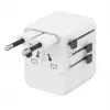 Fuente de alimentación de viaje GEMBIRD TPA-1A2C20-01-W — 20 W, USB-A (18 W) + 2× USB-C (20 W), enchufe tipo E, blanco