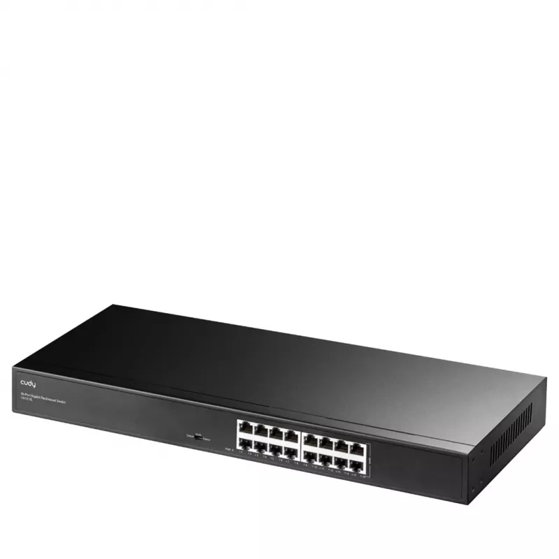 Switch de red Cudy GS1016L — 16 puertos Gigabit Ethernet (10/100/1000), 32 Gbit/s conmutación, montaje en rack