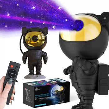 Luz de noche, proyector Extralink Home Star NEGRO, para niños, astronauta